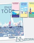 Enjoy Today Vintage Seaside Poster Print