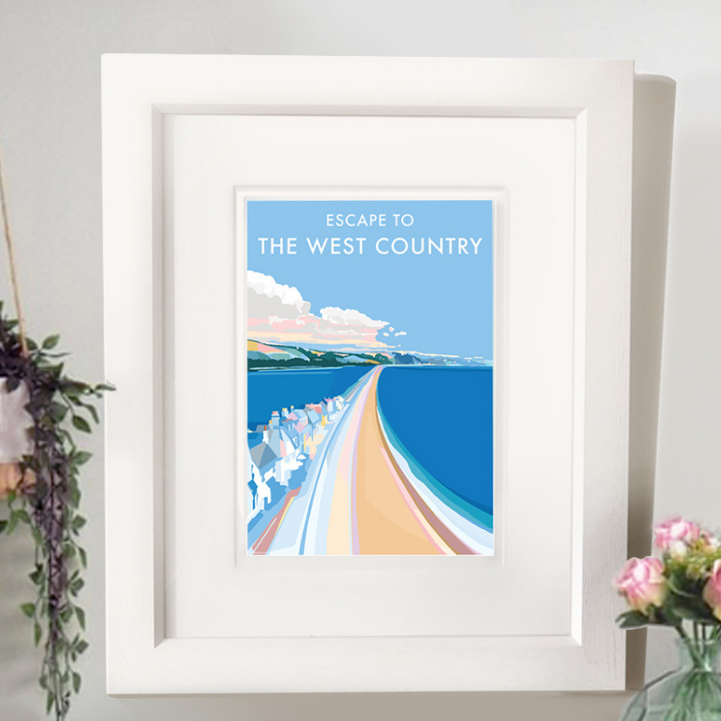 Escape to the West Country Vintage Seaside Print