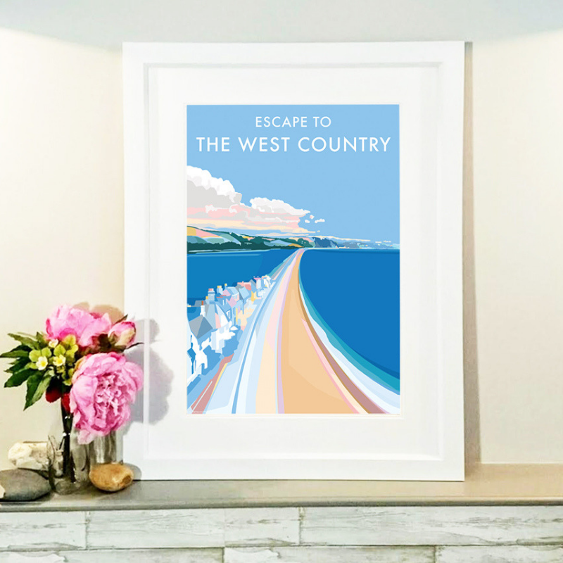 Escape to the West Country Vintage Seaside Print