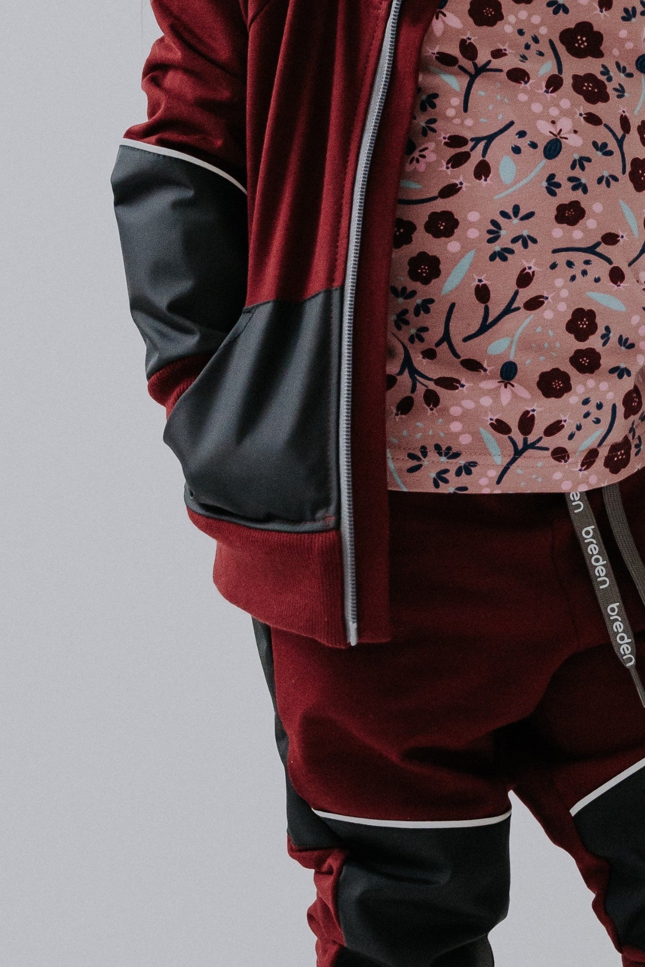 Kids&#39; Cotton Sweat Jacket with Reflective &amp; Waterproof Details by Breden at brixbailey.com