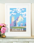 Exeter Vintage Travel Poster Print