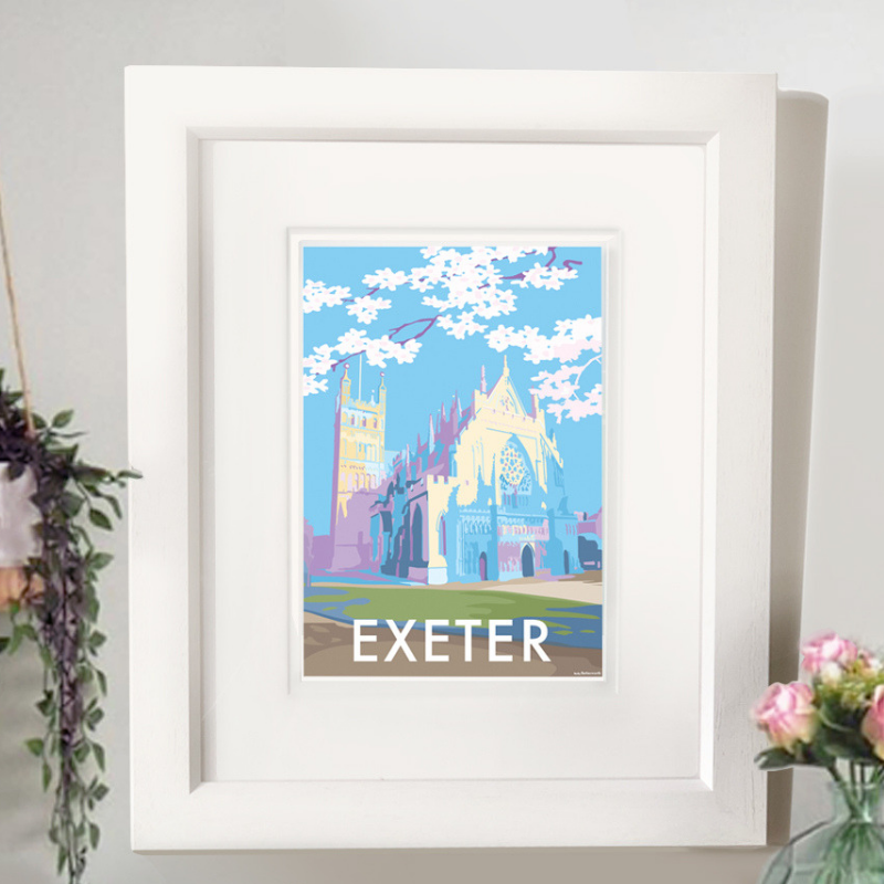 Exeter Vintage Travel Poster Print