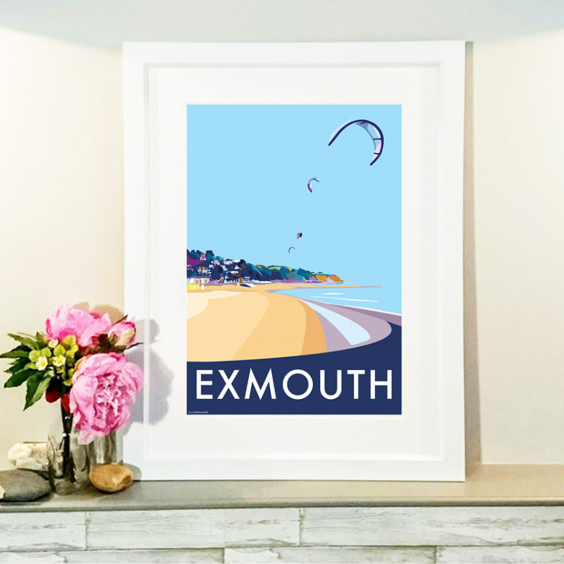 Exmouth Vintage Seaside Travel Poster Print