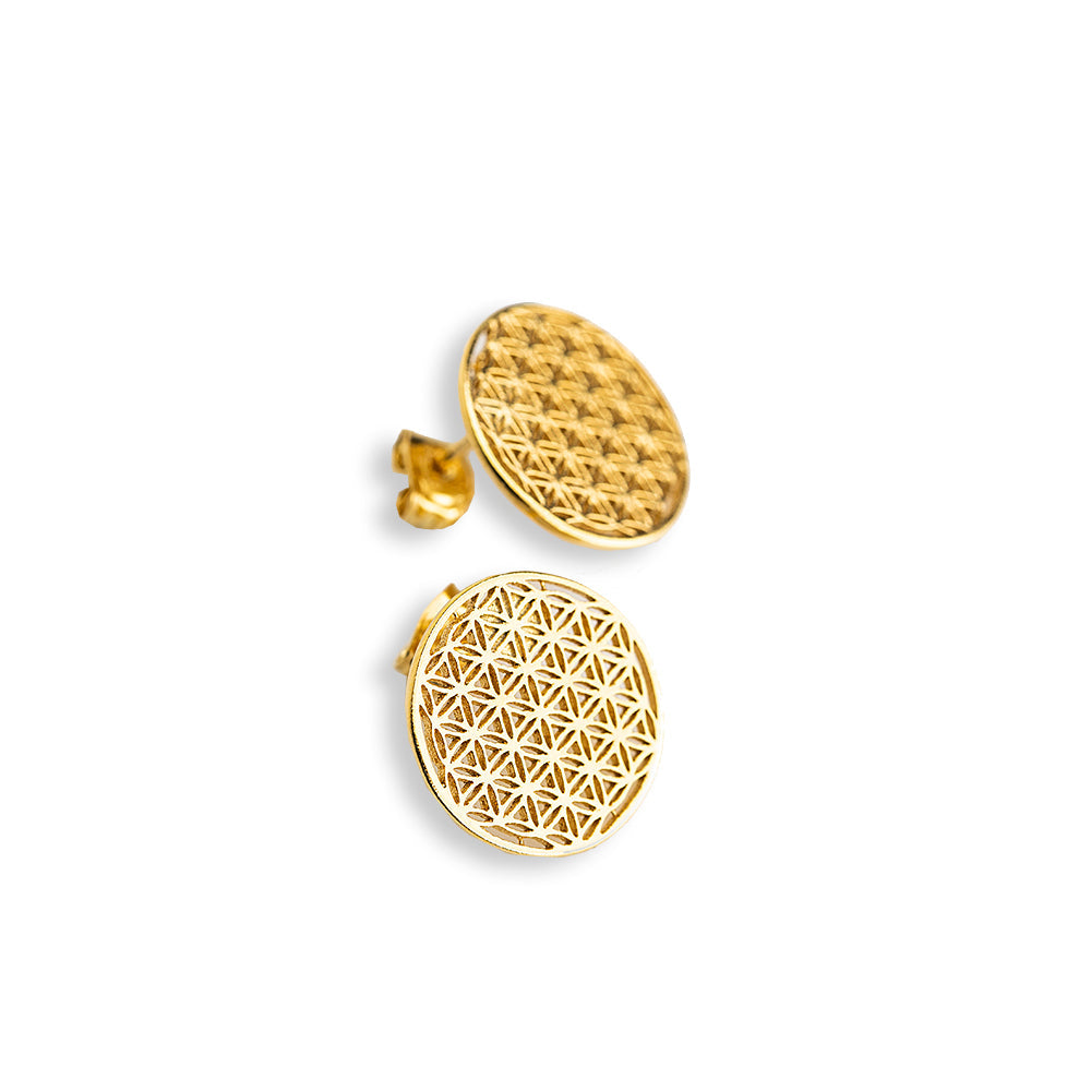 Flower of Life Silver Stud Earrings
