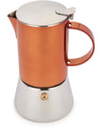 Polished Stainless Steel Copper Stovetop Coffee Maker 300 ml