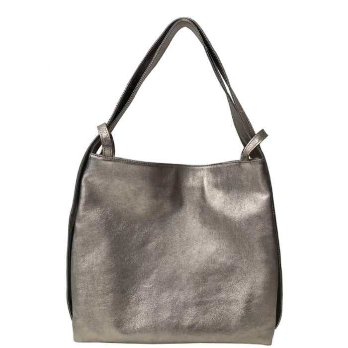 Bronze Metallic Leather Convertible Tote Backpack – Versatile &amp; Chic by Sostter at www.brixbailey.com