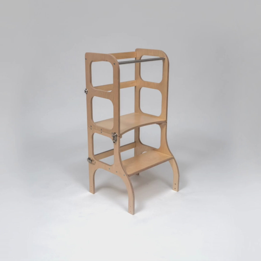 Convertible Two in One Wooden Helper Tower and Table