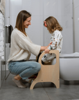 MIIMO® Adjustable Height Step Stool - Natural Wood