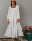Evangeline Tiered Linen Midi Dress-1