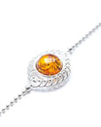 Decorative Amber & Silver Ball Bracelet