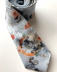 Light Blue Luxury Silk Pocket Square and tie in Gift set in box, 'Evolution' design formal wear for weddings or groomsmen gift