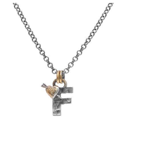 Handcrafted Initial Necklace with Gold Heart – Sostter Jewelry by Sostter at brixbailey.com