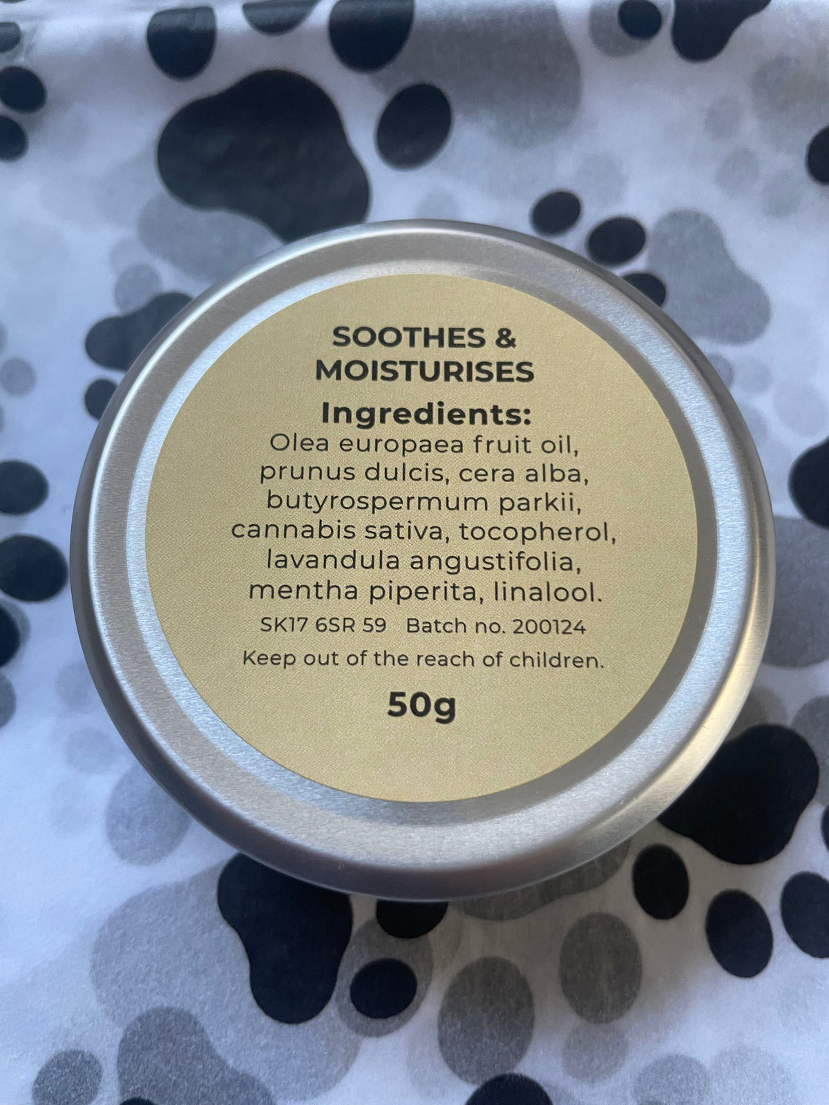 Handmade Paw, Nose and Skin Balm - Peppermint &amp; Lavender - 50g