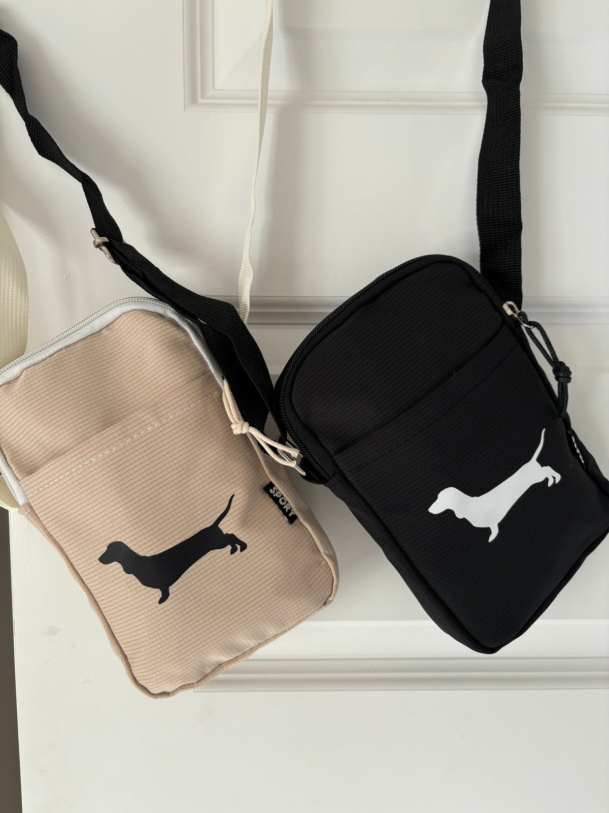 Dachshund Sausage Dog Cross Body Bag with Pouch &amp; Zipper