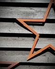 3 Large Rusty Metal barn STARS.