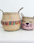 Rainbow tassel trim basket - Large