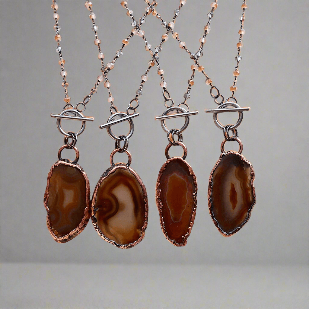 Agate Slice Necklace - Crystal Jewelry | Handmade by Blackbird &amp; Sage