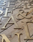 Distressed Gold 5" or 12" Classic Metal Letters, A-Z, 0-9