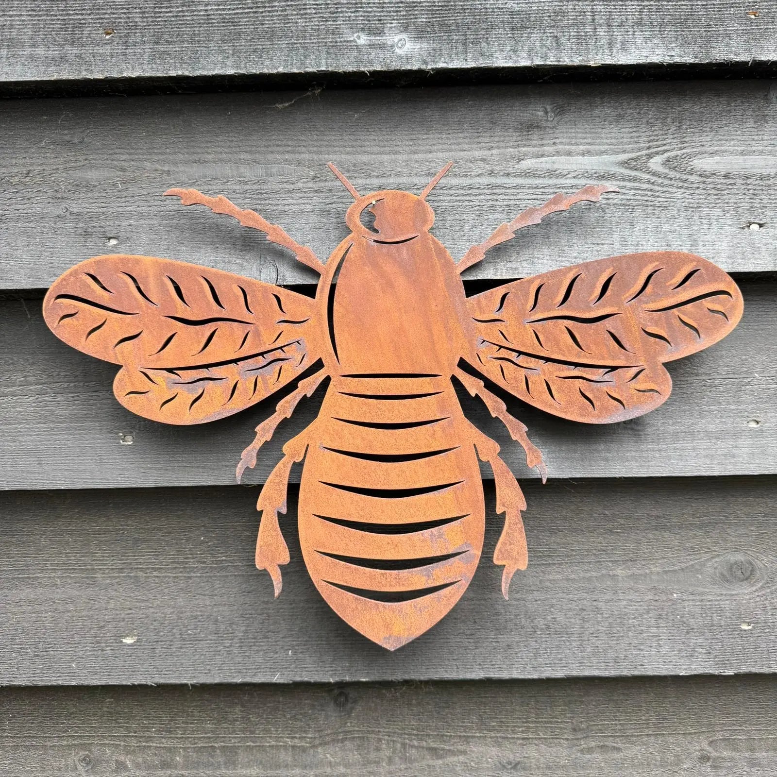 Large Rusty Metal Bee Garden Decoration