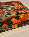 Luxury Kingswood Bath landscape giclee print, premium autumnal view of Royal Crescent and Georgian architecture, hand-signed A2 art reproduction by Michael Sutherland Art at brixbailey.com