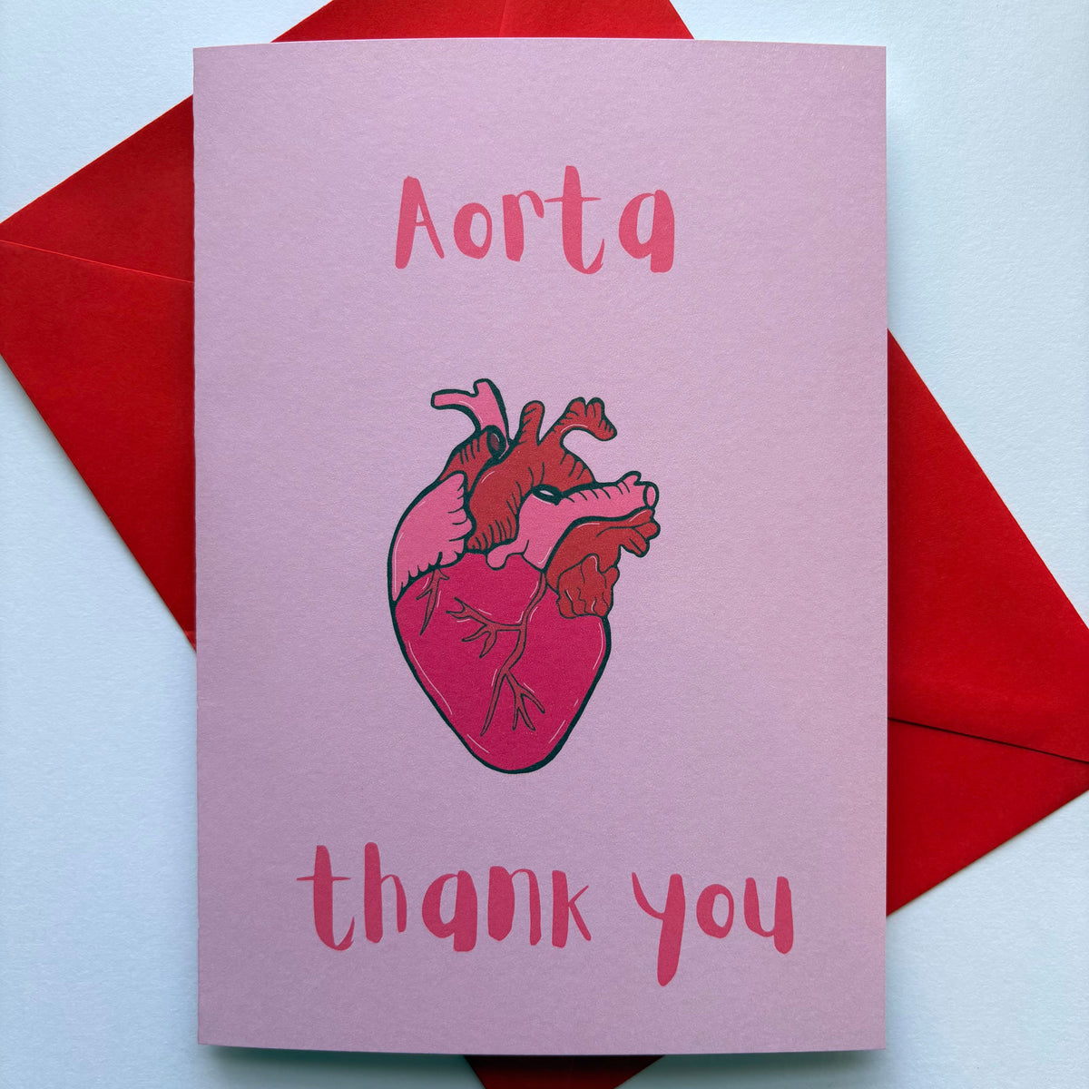 Aorta thank you heart cardiology anatomical biology science card