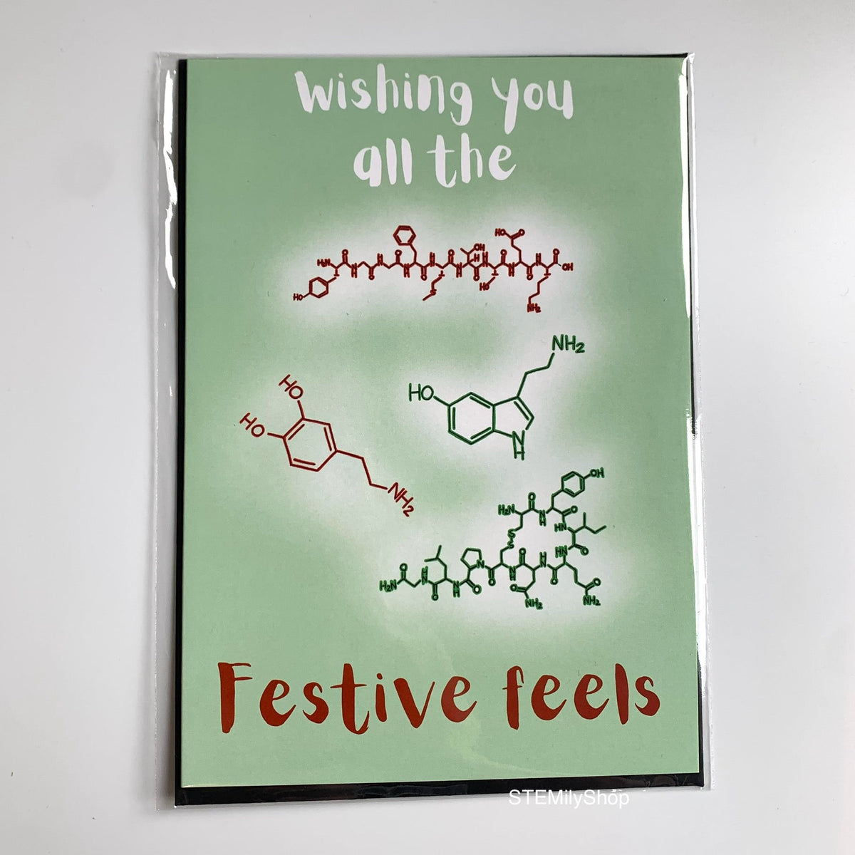 Wishing you all the festive feels chemistry card