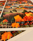 Luxury Kingswood Bath landscape art print, premium giclee reproduction of Michael Sutherland original painting, autumnal cityscape view by Michael Sutherland Art at brixbailey.com