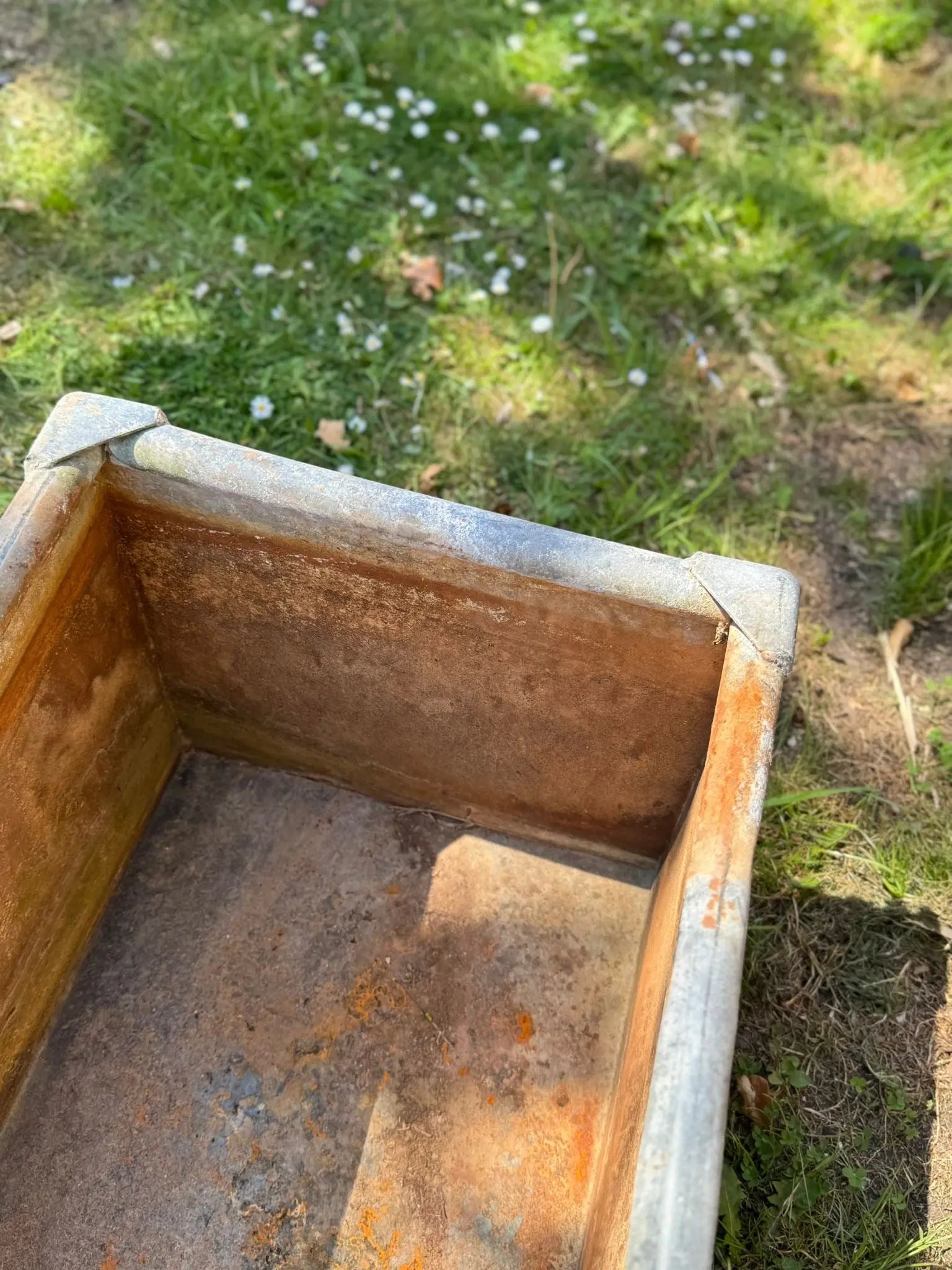 Reclaimed Galvanised Trough Garden Planter /  Raised Flower Bed Plant Pot 1B