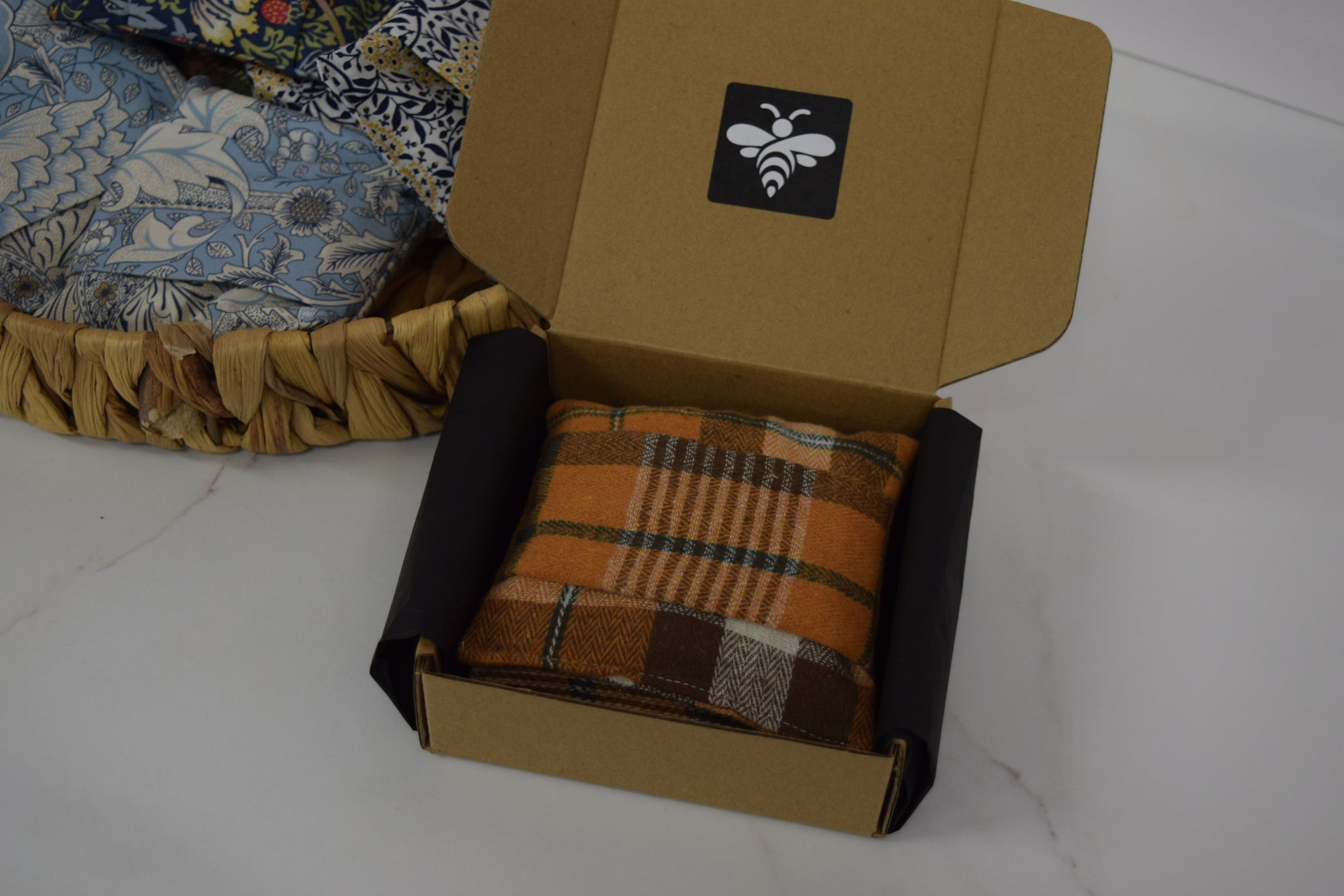 Hand Warmers – Soft Burnt Orange Highland Tartan