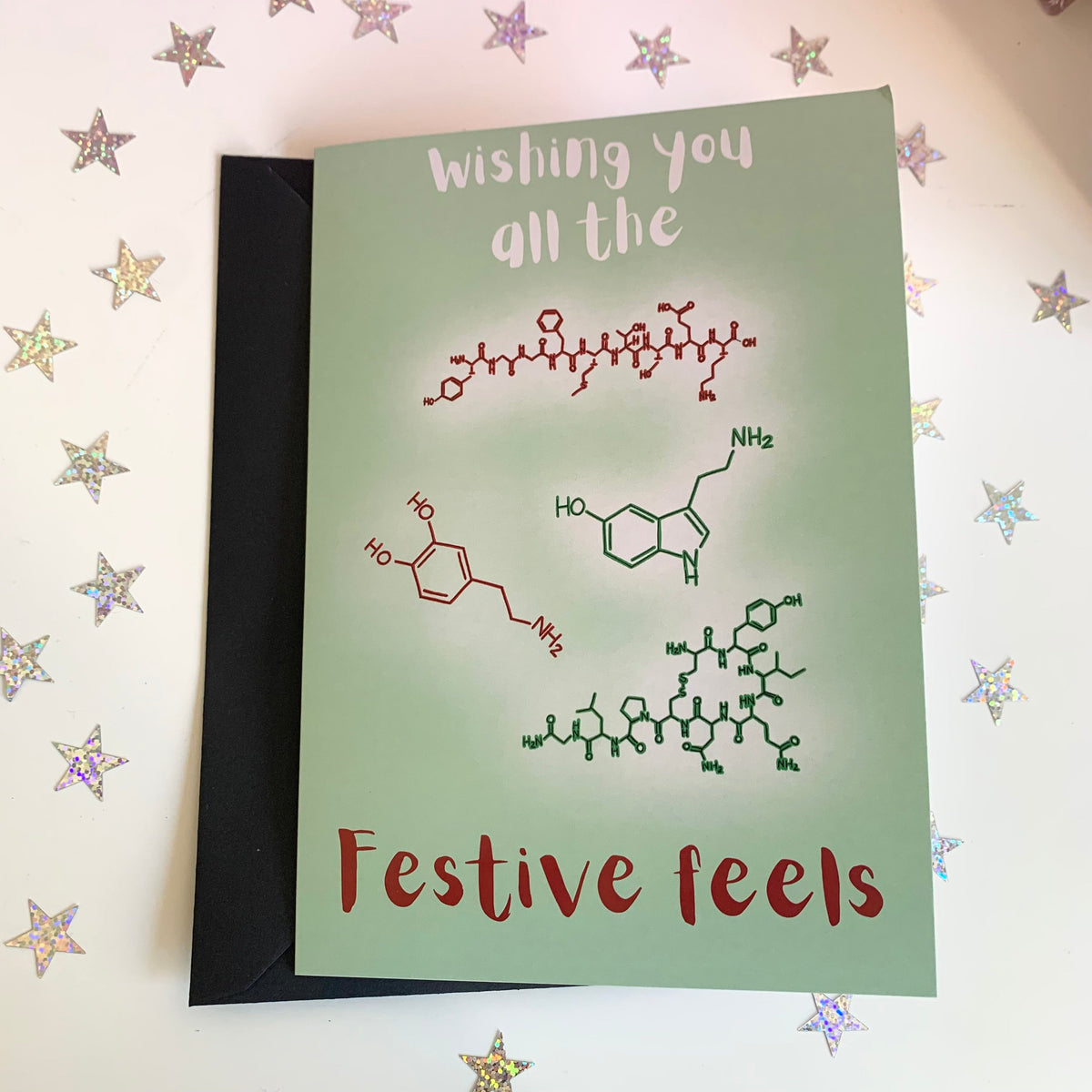 Wishing you all the festive feels chemistry card