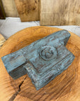 Rustic Church Candle Holder / Indian Pillar Base / Farmhouse Decor Dark Blue