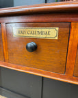 Vintage Mahogany Apothecary Style Five Drawer Console Hall Table Sideboard