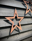 Set of 3 Rusty Metal Stars, Decorations For The Home And Garden.