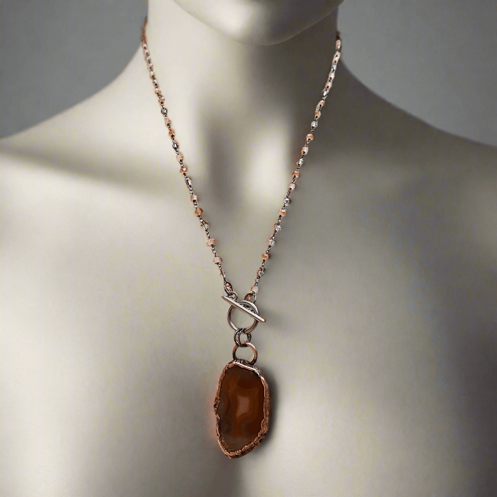 Agate Slice Necklace - Crystal Jewelry | Handmade by Blackbird &amp; Sage