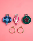 Christmas Baubles Hoop Earrings - Set of 3