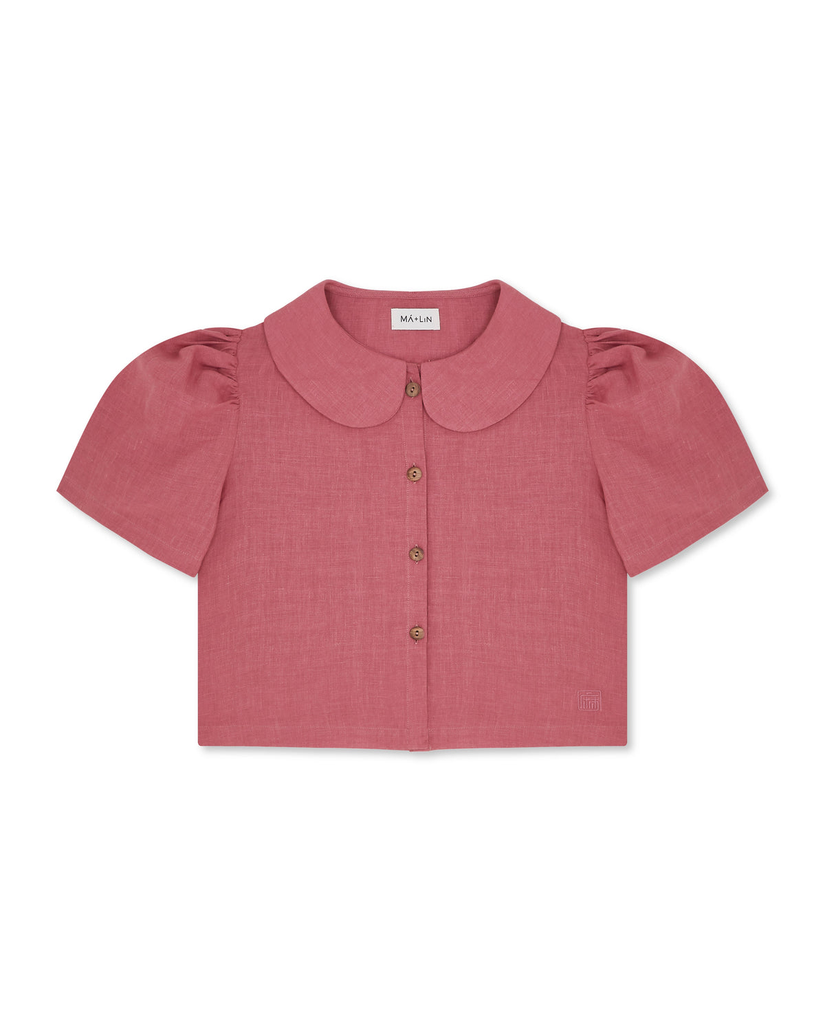Frances Linen Cropped Blouse  - Berry - on pre-order for end of September delivery