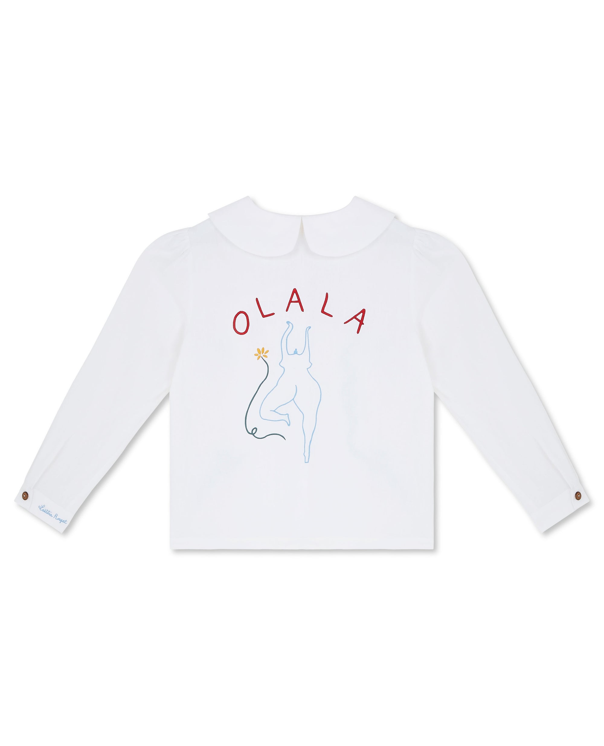 OLALA Embroidered Claudine Linen Blouse - White  x Laetitia Rouget - size M on pre-order for the end of September delivery