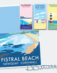 Fistral Beach Vintage Travel Poster Print