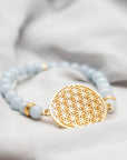 Flower Of Life Bracelet - Aquamarine