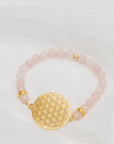 Flower of Life Bracelet in Rose Quartz