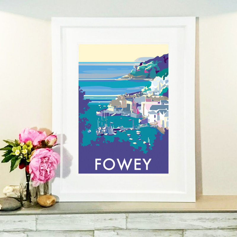 Fowey Vintage Travel Poster