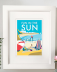 Fun in the Sun Vintage Seaside Print