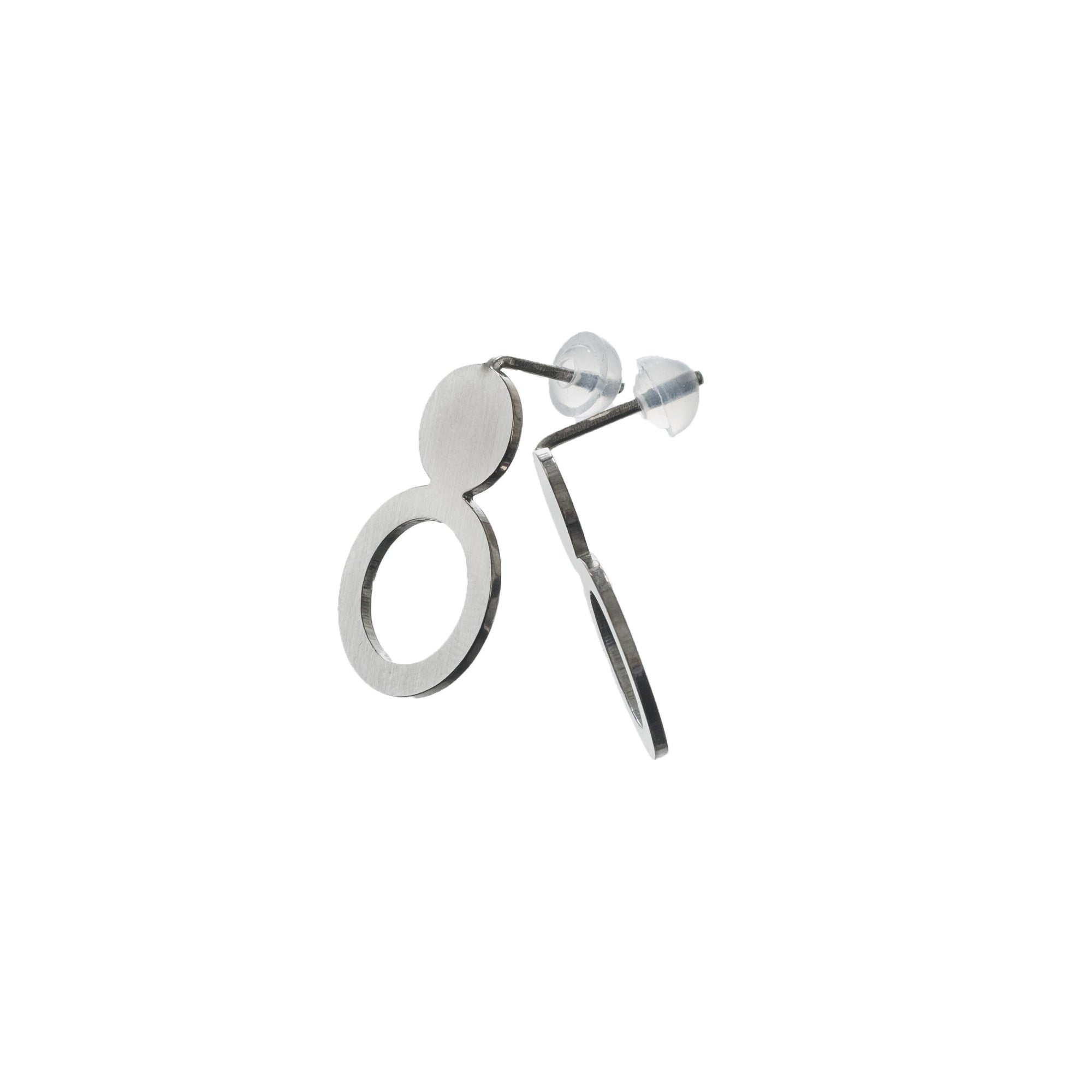 Arc Shaped Silver Earrings