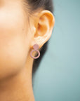 Purple Arc Statement Earrings