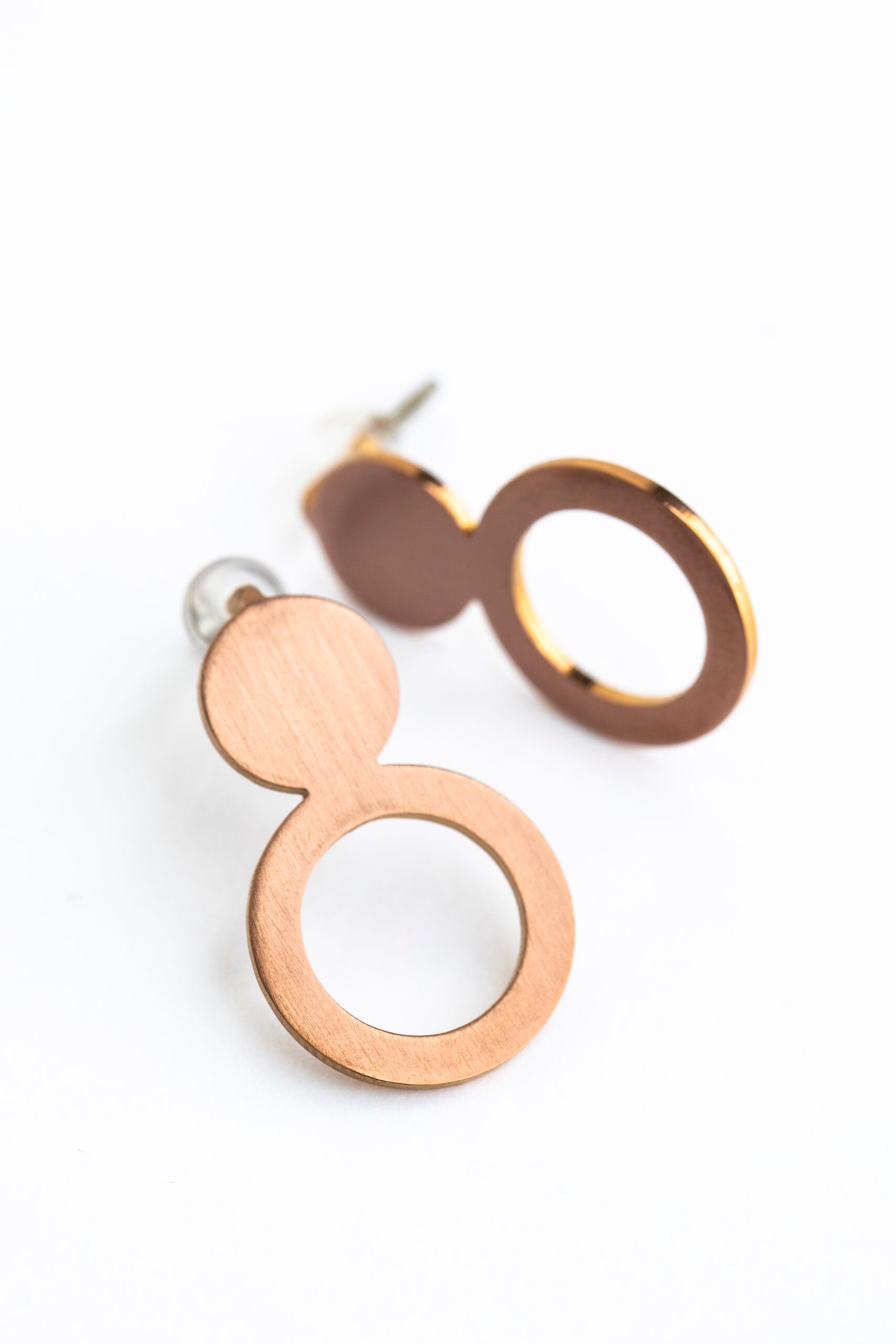 Rose Gold Arc Shaped Earrings