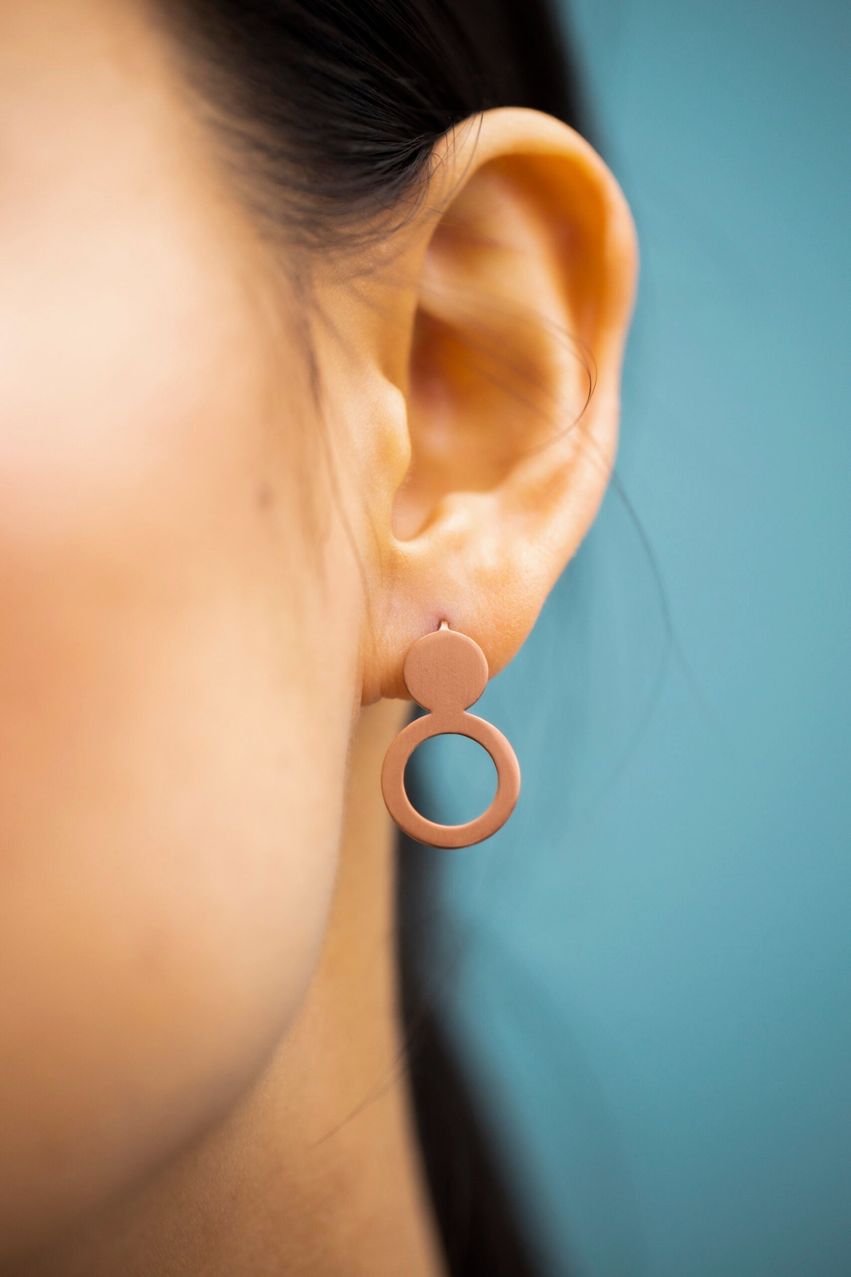 Rose Gold Arc Shaped Earrings