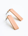 Corner Rose Gold Earrings with Brushed Finish