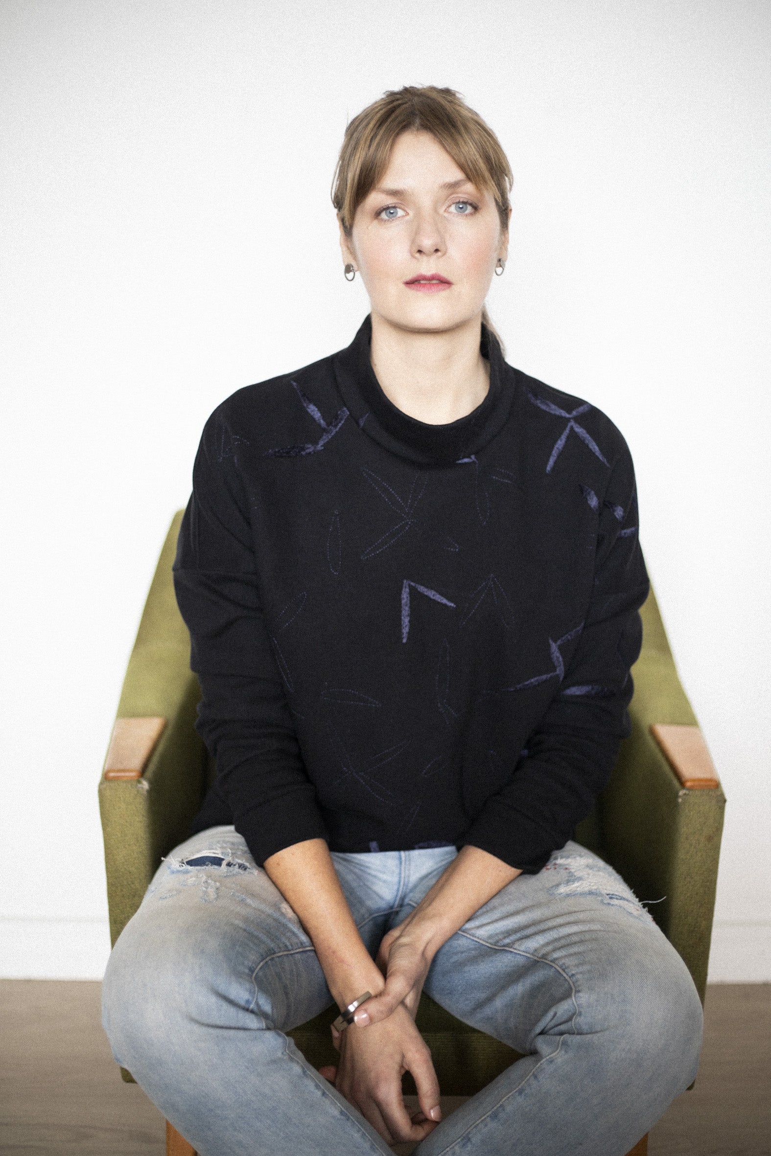 Polished Stainless Steel Luna Earrings