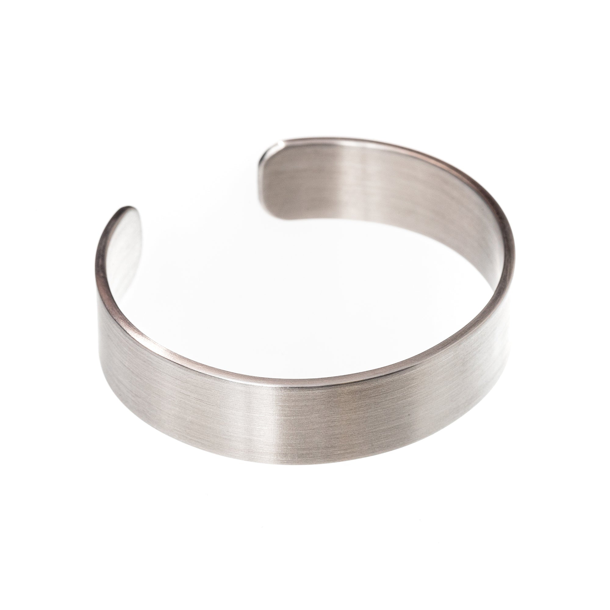 Brushed Aluminum Cuff Bracelet Fifteen Millimetres Wide