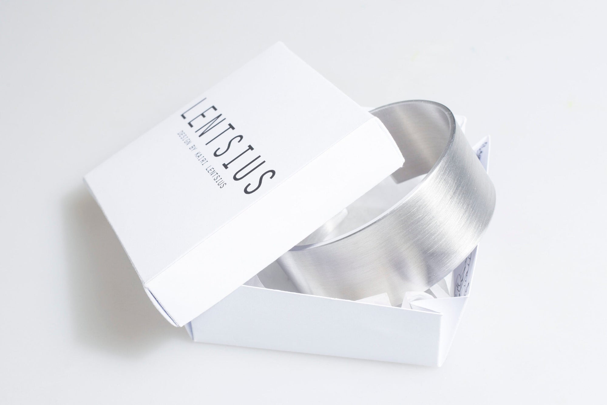 Brushed Aluminum Wide Cuff Bracelet